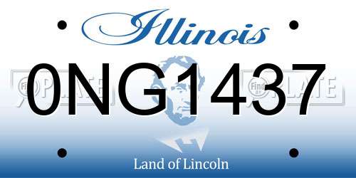 0NG1437 Illinois License Plate