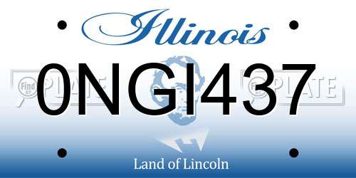 0NGI437 Illinois License Plate