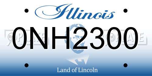 0NH2300 Illinois License Plate