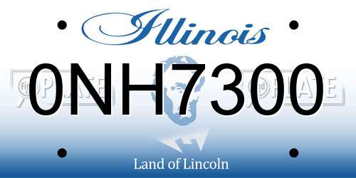 0NH7300 Illinois License Plate