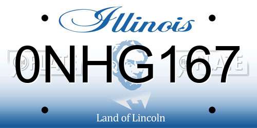 0NHG167 Illinois License Plate