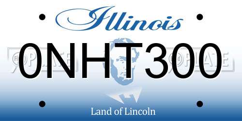 0NHT300 Illinois License Plate