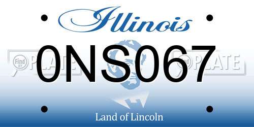 0NS067 Illinois License Plate