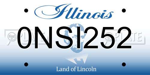 0NSI252 Illinois License Plate