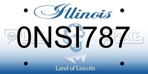 0NSI787 Illinois License Plate