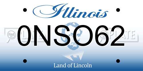 0NSO62 Illinois License Plate