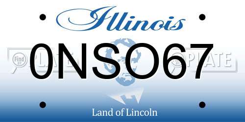 0NSO67 Illinois License Plate