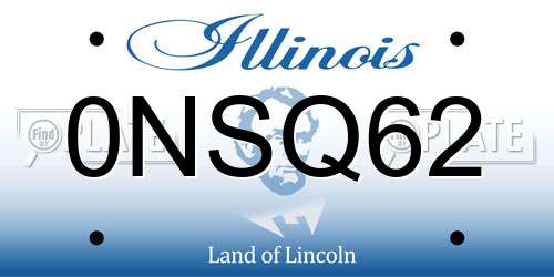 0NSQ62 Illinois License Plate