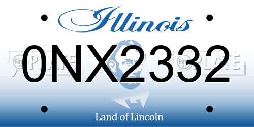 0NX2332 Illinois License Plate
