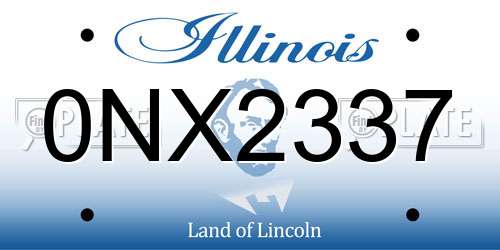 0NX2337 Illinois License Plate