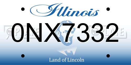 0NX7332 Illinois License Plate
