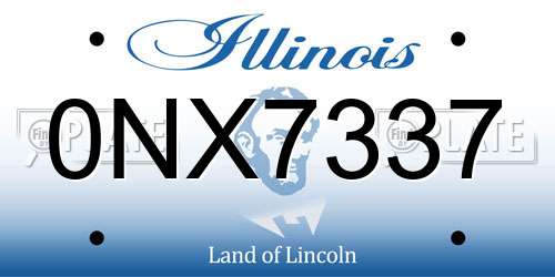 0NX7337 Illinois License Plate