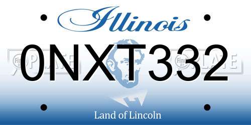 0NXT332 Illinois License Plate