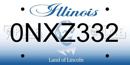0NXZ332 Illinois License Plate