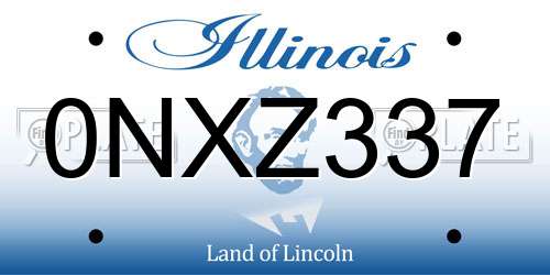 0NXZ337 Illinois License Plate