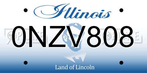 0NZV808 Illinois License Plate
