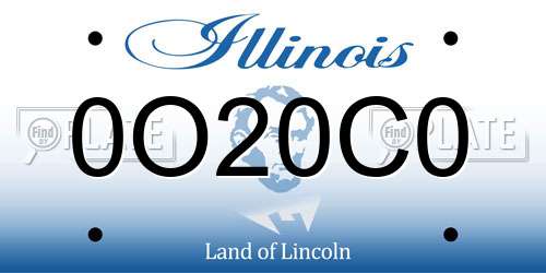 0O20C0 Illinois License Plate