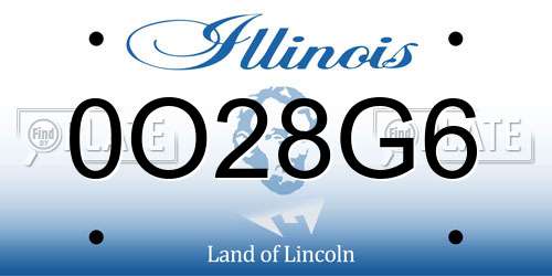0O28G6 Illinois License Plate