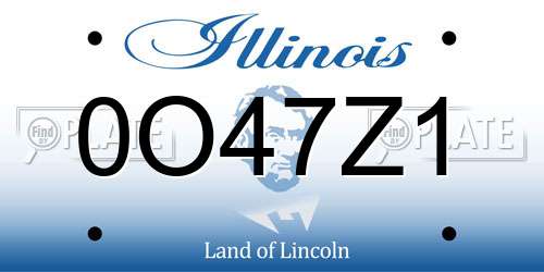0O47Z1 Illinois License Plate