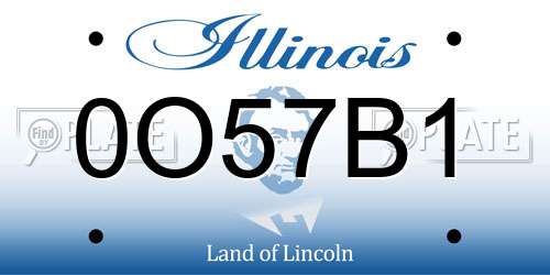 0O57B1 Illinois License Plate