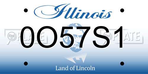 0O57S1 Illinois License Plate