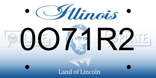 0O71R2 Illinois License Plate