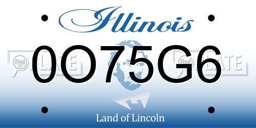 0O75G6 Illinois License Plate