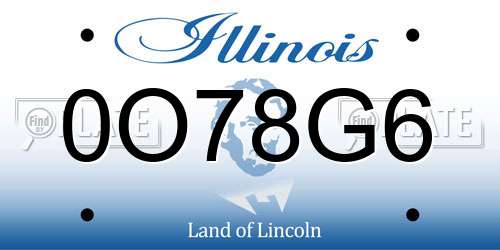0O78G6 Illinois License Plate