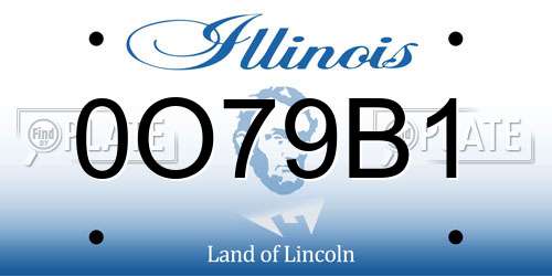 0O79B1 Illinois License Plate