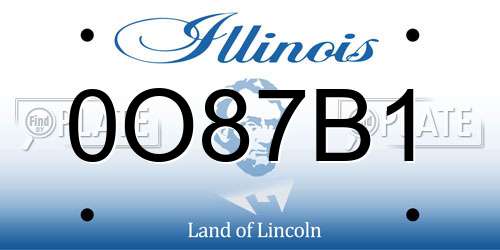 0O87B1 Illinois License Plate