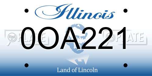 0OA221 Illinois License Plate