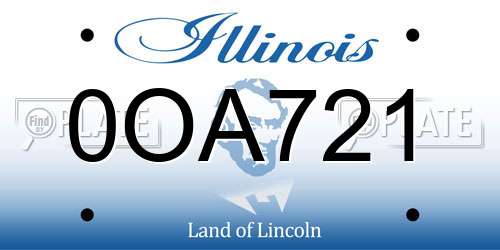 0OA721 Illinois License Plate