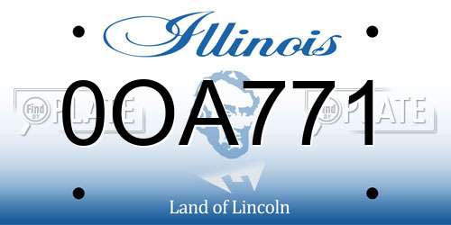 0OA771 Illinois License Plate