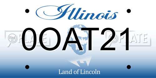 0OAT21 Illinois License Plate