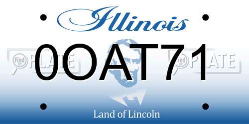 0OAT71 Illinois License Plate