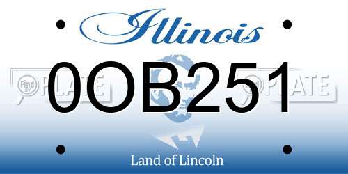 0OB251 Illinois License Plate