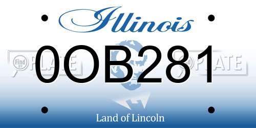 0OB281 Illinois License Plate