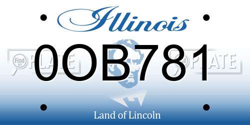 0OB781 Illinois License Plate