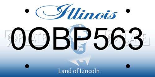 0OBP563 Illinois License Plate