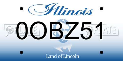 0OBZ51 Illinois License Plate