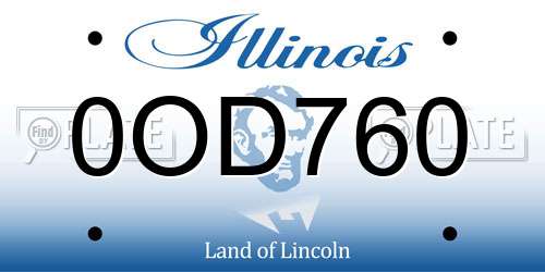 0OD760 Illinois License Plate