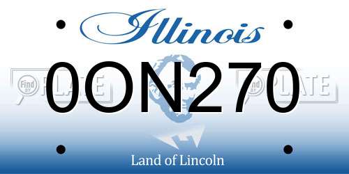 0ON270 Illinois License Plate