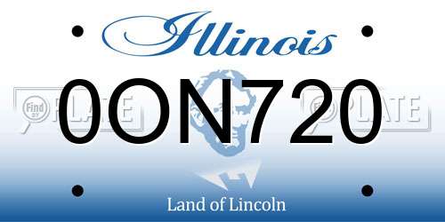 0ON720 Illinois License Plate