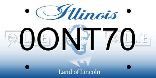 0ONT70 Illinois License Plate