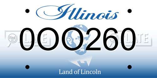 0OO260 Illinois License Plate