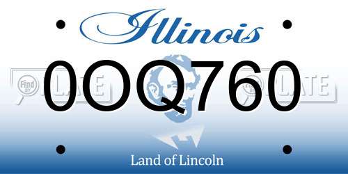 0OQ760 Illinois License Plate