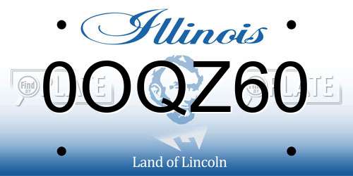 0OQZ60 Illinois License Plate