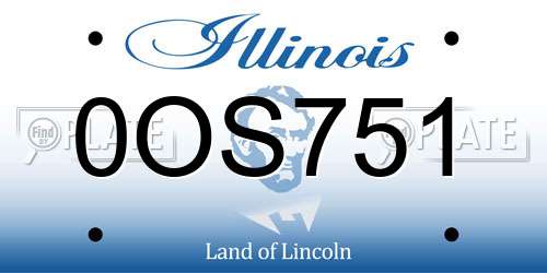 0OS751 Illinois License Plate