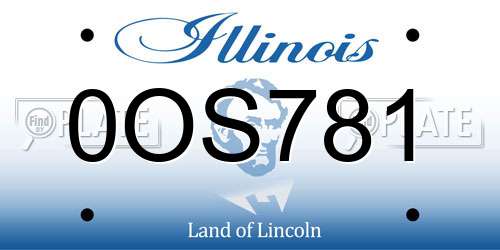 0OS781 Illinois License Plate