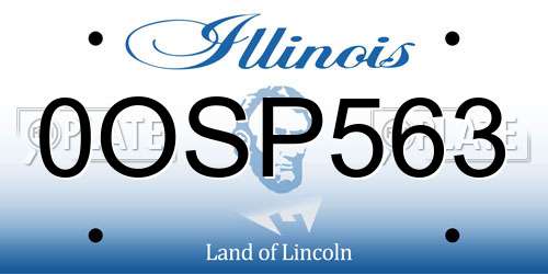 0OSP563 Illinois License Plate